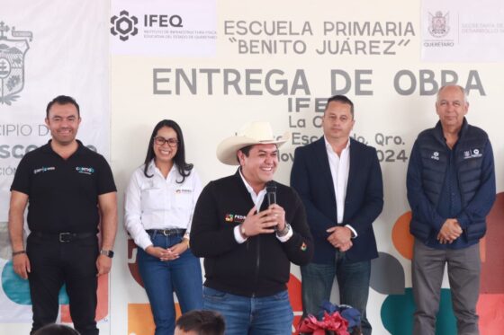 Entrega de la barda perimetral Primaria “Benito Juárez” de la comunidad de La Ceja, Pedro Escobedo